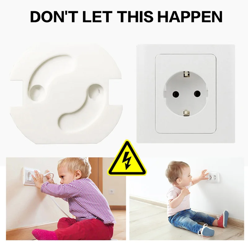 10/1pcs European Standard Baby Anti-electric Shock Socket Cover Child Safety Rotating Socket Protection Cover Power Socket Plug