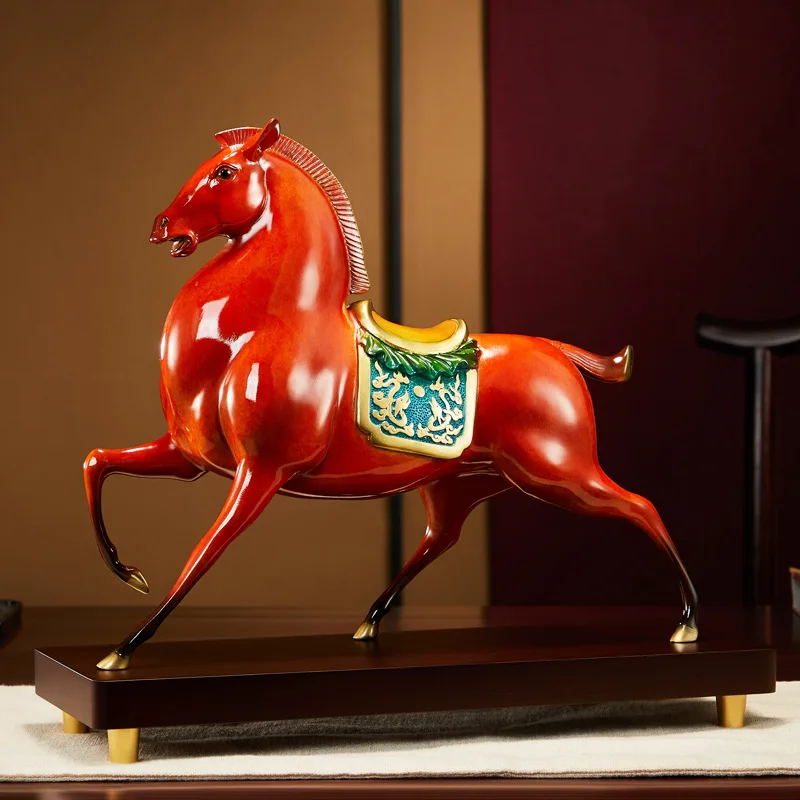 

Copper Maxima Ornament Horse Crafts Office Tabletop Ornament Business Housewarming Opening Gift