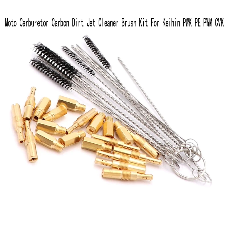 

Moto Carburetor Carbon Dirt Jet Cleaner Brush Kit As Shown Metal For Keihin PWK PE PWM CVK Carburetor Float Converter Nozzle