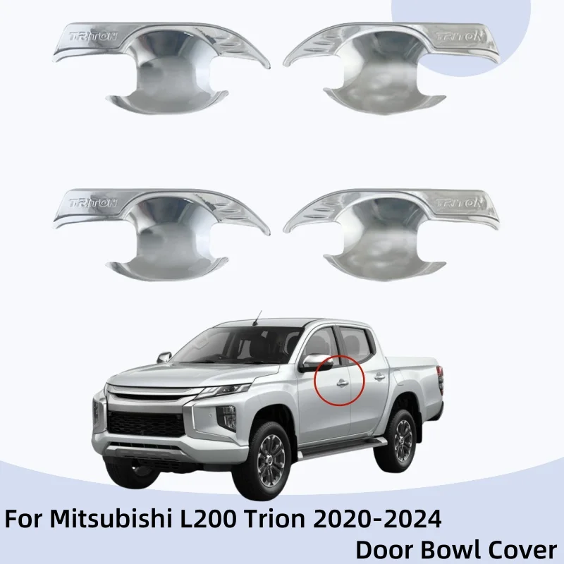 

Car Accessories Exterior Components Decorate Door Handle Bowl Cover Trim For Mitsubishi L200 Trion 2020 2021 2022 2023 2024