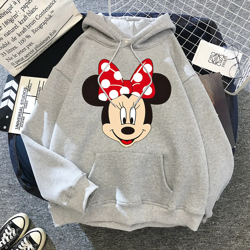 2025 Sweet Y2k Hoodie Minnie Disney Hoodie Mickey Mouse Boys Women Sweatshirt Boys Girls Harajuku Street Large Size Spring and A