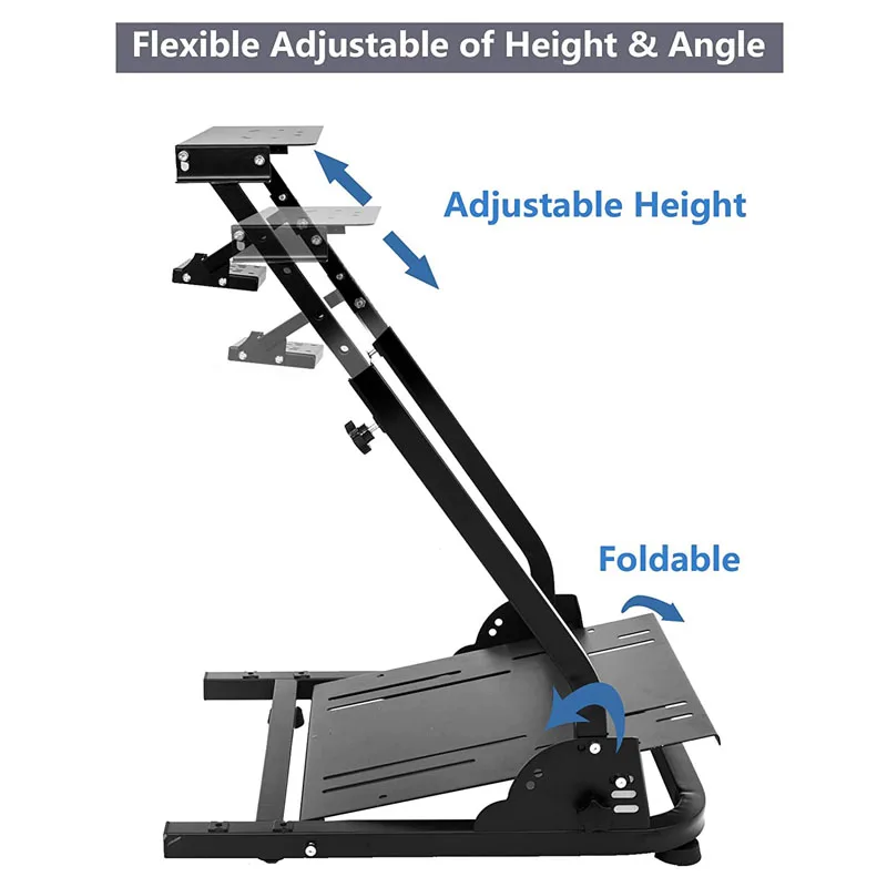 Soporte de volante de carreras, altura ajustable para Logitech G25, G27, G29, G920, soporte de rueda plegable, simulador de juego de carreras