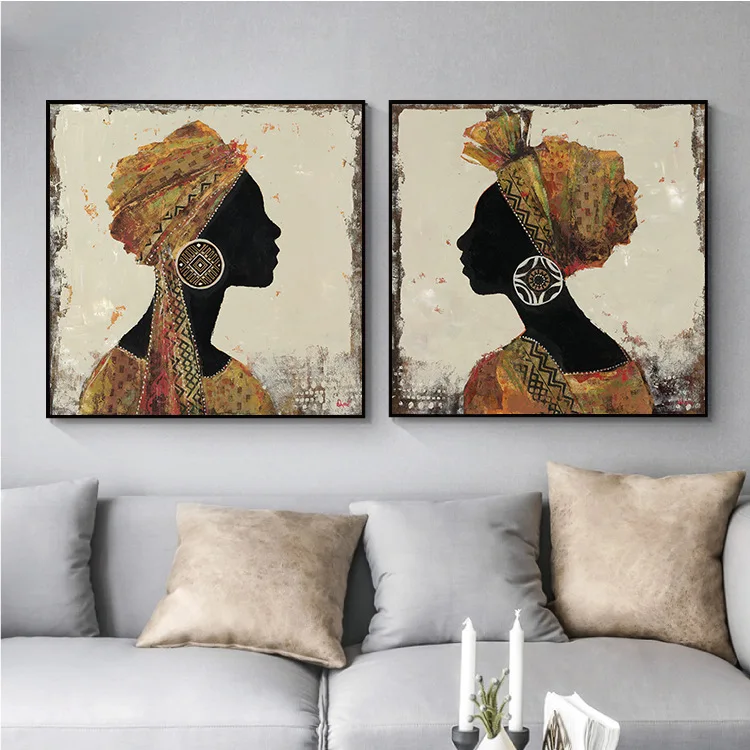 

Vintage art figures decorated living room bedroom hotel corridor canvas painting