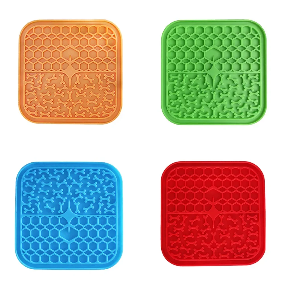 Pet Lick Silicone Mat for Dogs Pet Slow Food Plate Dog Bathing Distraction Silicone Dog Sucker Food Training Dog Feeder Supplies