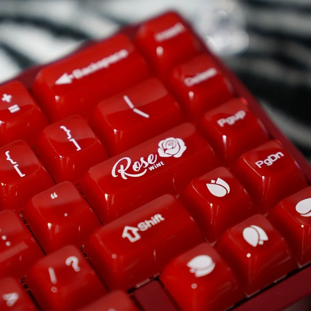 

117 Key Pink/red PC Fog Transparent Keycap OEM Height Suitable for Cherry MX Switch Mechanical Gaming Keyboard