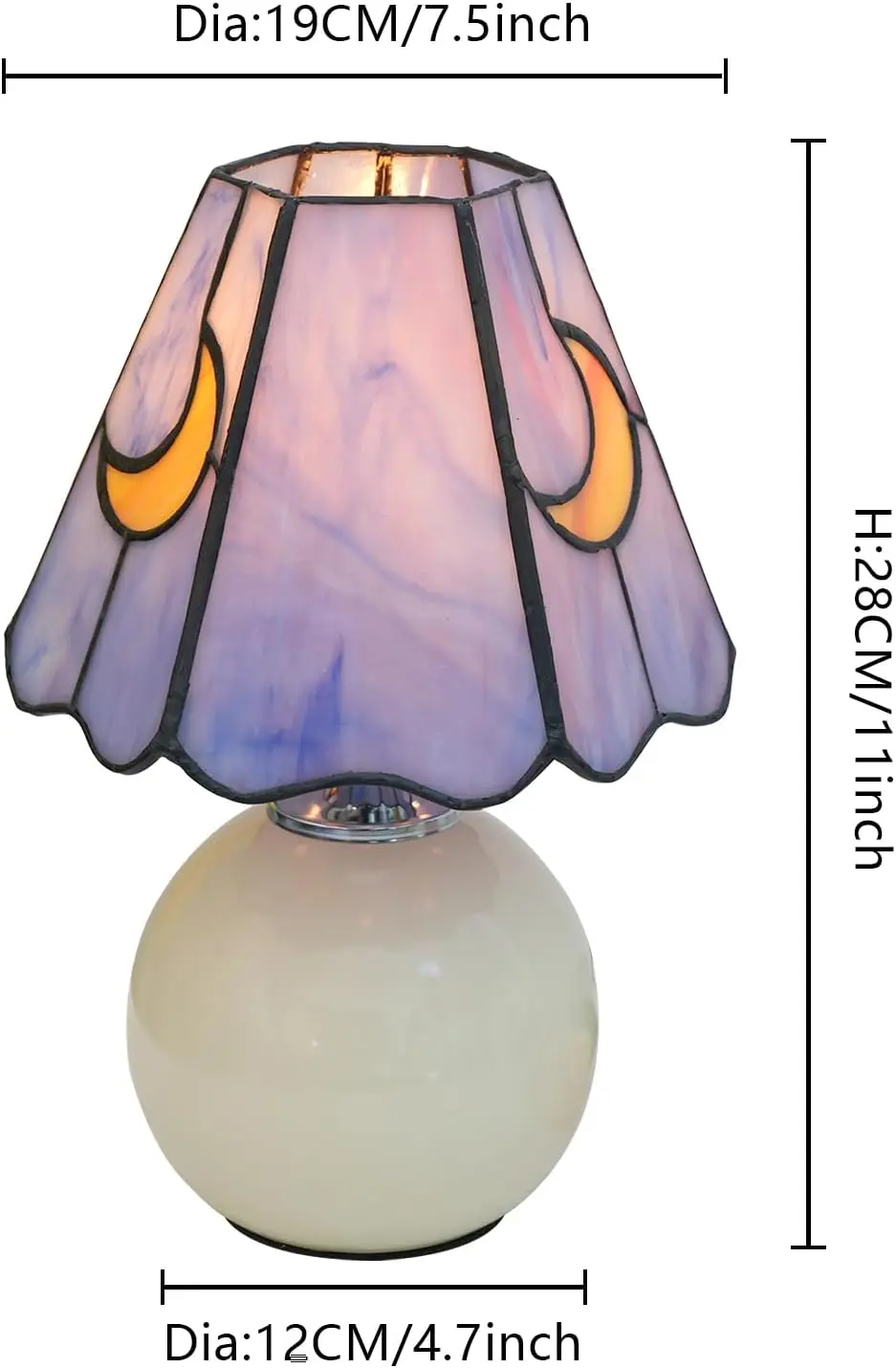 Simpatica lampada in vetro colorato a forma di fungo, stile Tiffany lunare per comodino, regalo per decorazioni per la casa rosa blu