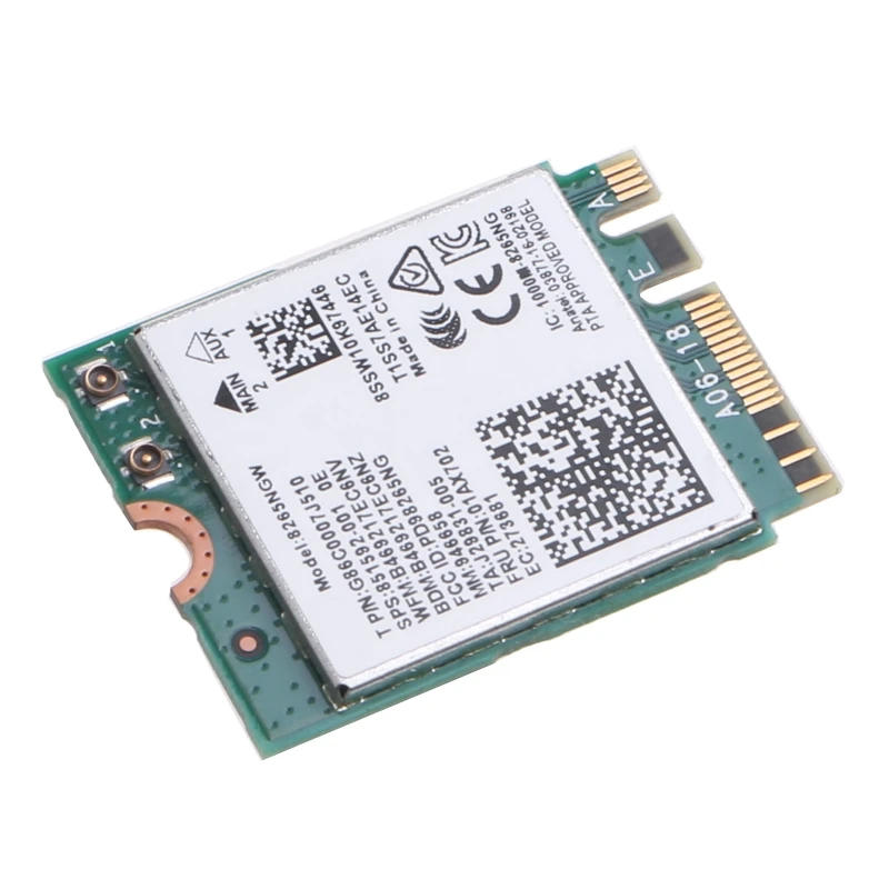 WiFi NGFF for M.2 2230 Desktop Adapter BT 4.2 Wireless 802.11ax 2.4G Support MU-MIMO 8265NGW Gigabit Card QXNF