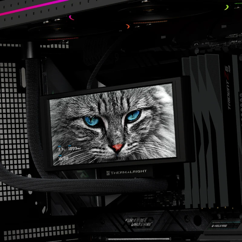 مشعاع Thermalright TROFEO VISION 360 ARGB أسود متكامل عمودي أفقي ومبرد بالماء