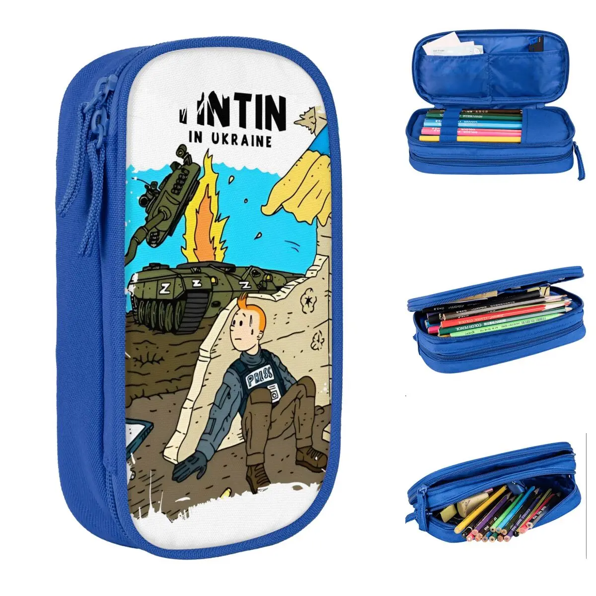 

Fashion Tin Teen Captain Haddock Bro Pencil Cases Pencilcases Pen Boys Large Storage Bags Students School Gifts Accessories