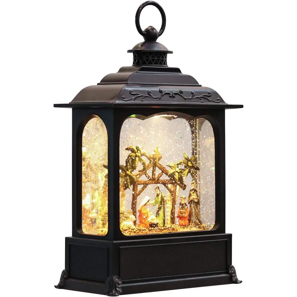 Musikalische Globus-Laterne mit Timer, beleuchtete, USB-/batteriebetriebene, wirbelnde, singende, glitzernde Wasserlaterne, Globen für Erwachsene und Kinder