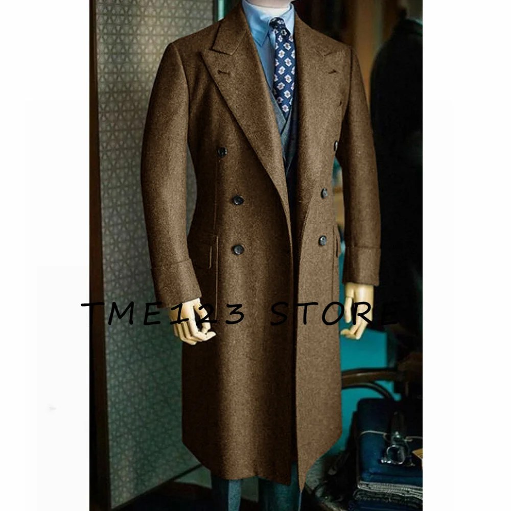 New 2024 Men\'s Woolen Long Coat Business Casual Jacket Clothes Man Jackets Men\'s Coats Winter Mens Clothing Male Autumn Elegant