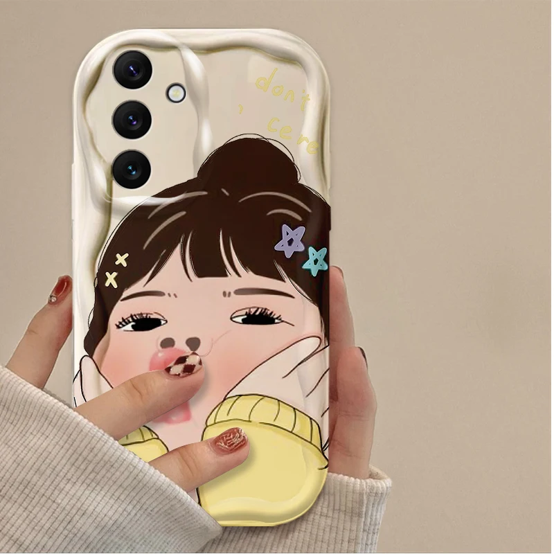 Funny Boy Cute Girl Wave Soft Phone Case for Samsung Galaxy A16 A06 A55 A35 A25 A15 A05 A05S A54 A34 A24 A14 A73 A53 A33 A23