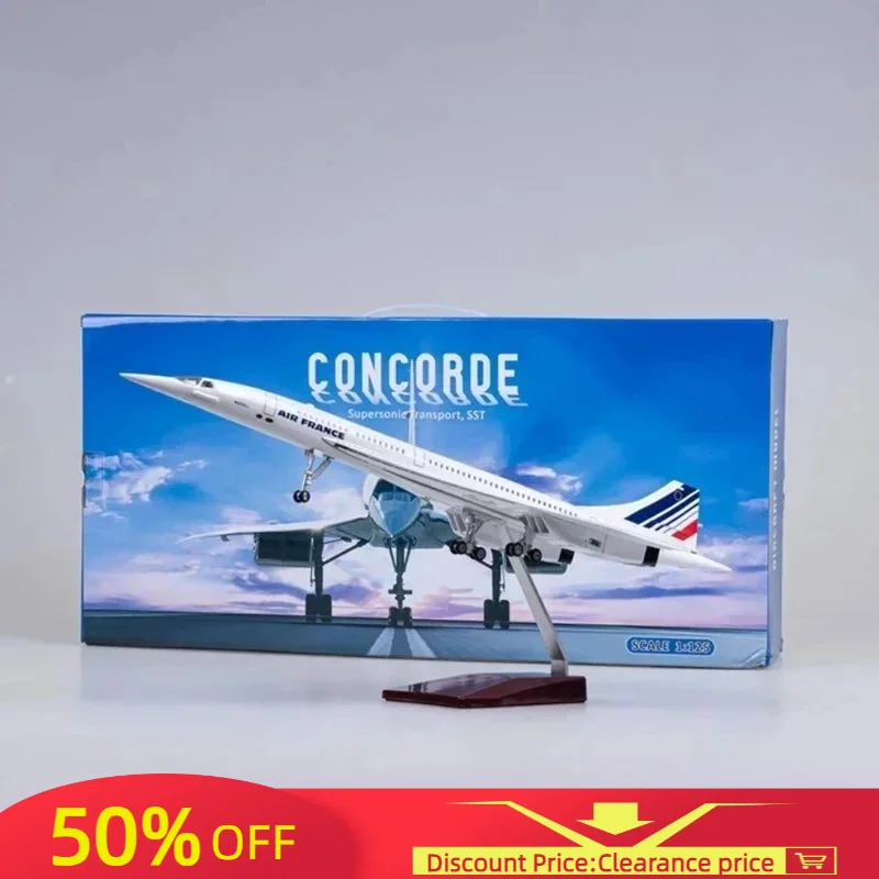 50CM 1:125 Scale Plane Concorde Air France British Airline Air Force One Model Airplane Toy Resin Airframe Aircraft Gift Display