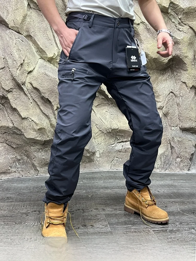 

Thiened Outdoor Men's Casual Pants with Dstring Waist And Warm Fce Long Straight Leg Jeans Sli And Youthful