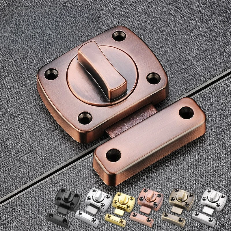 1 set of zinc alloy bolt door latch bathroom wooden door anti lock artifact spring anti-theft door latch lock buckle