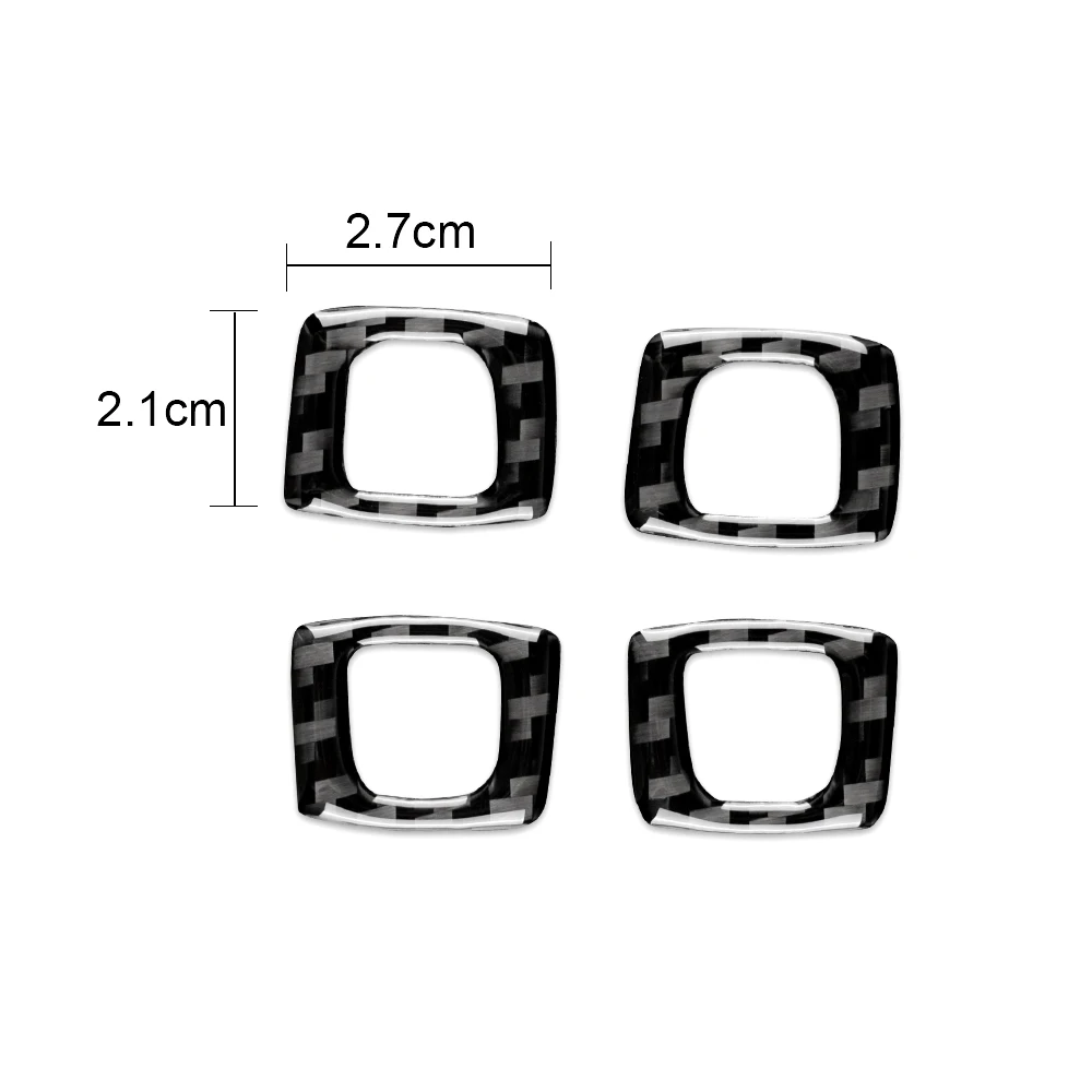 AIRSPEED 4pcs For BMW X3 E83 2004-2010 Carbon Fiber Sticker Car Door Lock Circle Ring Cover for E83 Interior Trim Accessories