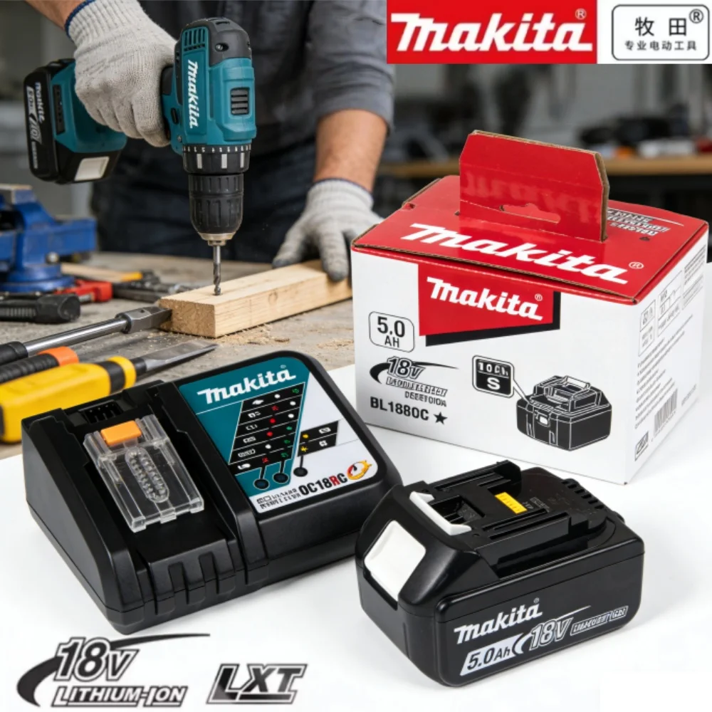

100% Genuine Makita 5Ah for Makita 18V Battery BL1860B BL1840 BL1830B BL1850B BL1850 BL1860 BL1815 Replacement Lithium Battery