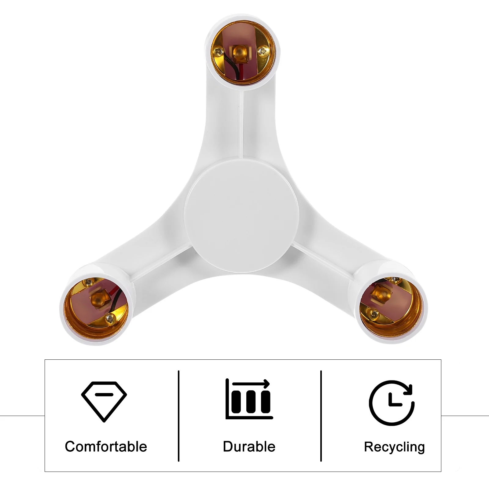 

2 pcs E27 Triple Head Socket Adapter Insulated Heat Resistant Corrosion Proof For Led Lighting Home Lamp Holder Light