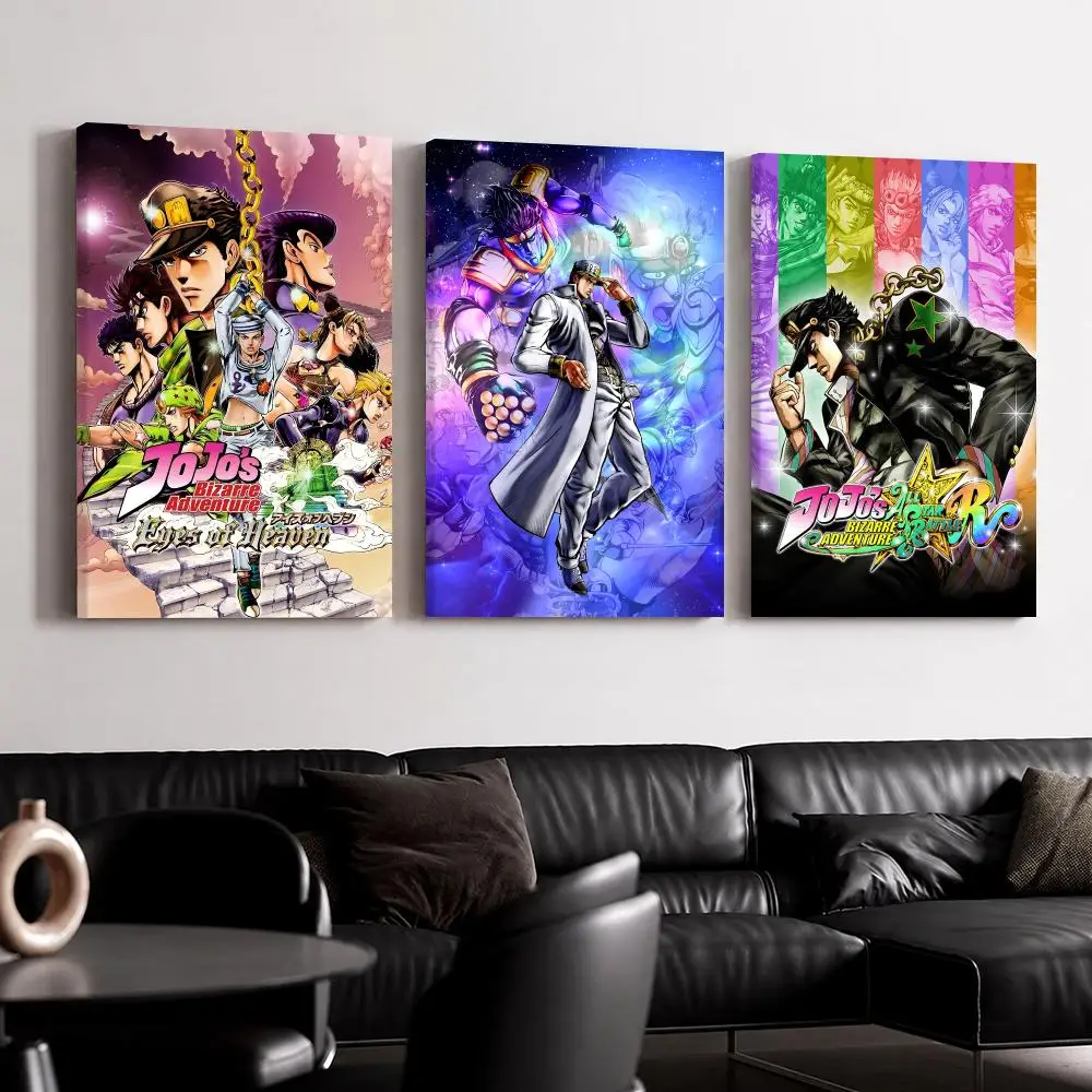 Anime J-JoJo's B-Bizarre Adventure Framed Wall Painting Ready to Hang Canvas Wall Art Poster for Bedroom Living Room Home Decor