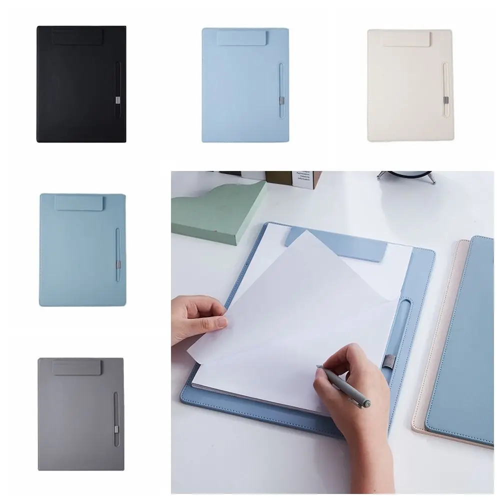 A4 Leather Business Pad Folder Board Exam Writing Board Pad Board Special Clip Book Stationery Writing Pad Cardboard Signature