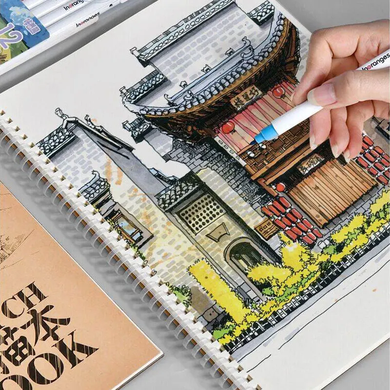Thickened Sketchbook Quick Sketch Drawing Book 30 Pages 16K Painting Drawing Blank Book Doodle Oil Painting Quick Sketch Book