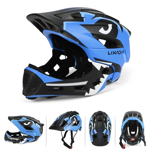Lixada-casco de bicicleta de cara completa desmontable para niños, deportes para niños, ciclismo, mtb, motocicleta, monopatín, patinaje sobre ruedas