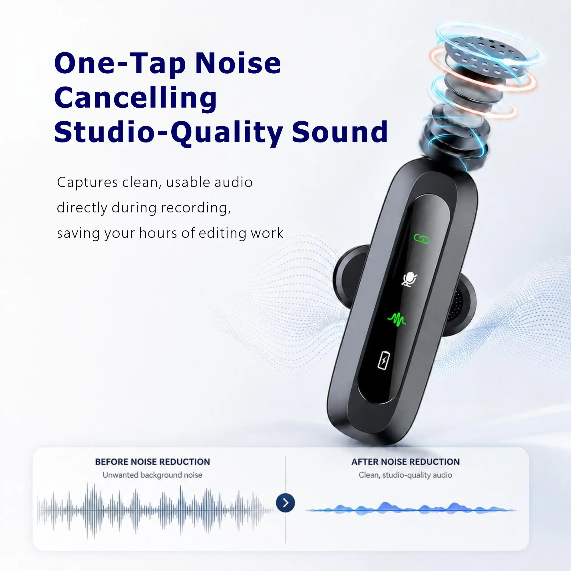 Picture 6: New Wireless Lapel Microphone, Noise-Canceling, Perfect for Short Videos, Livestreams, Vlogs, Type-C, iPhone 15+/ Android.