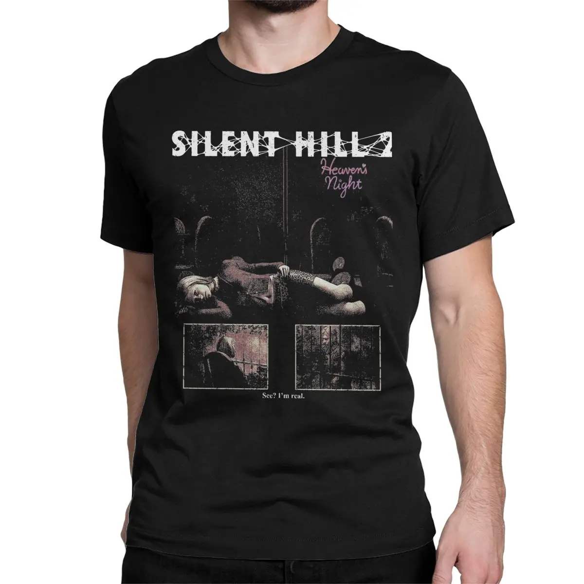 Silent Hills 2 Heavens Night Men T Shirts Vintage Tees Short Sleeve Round Neck T-Shirts 100% Cotton Plus Size Tops