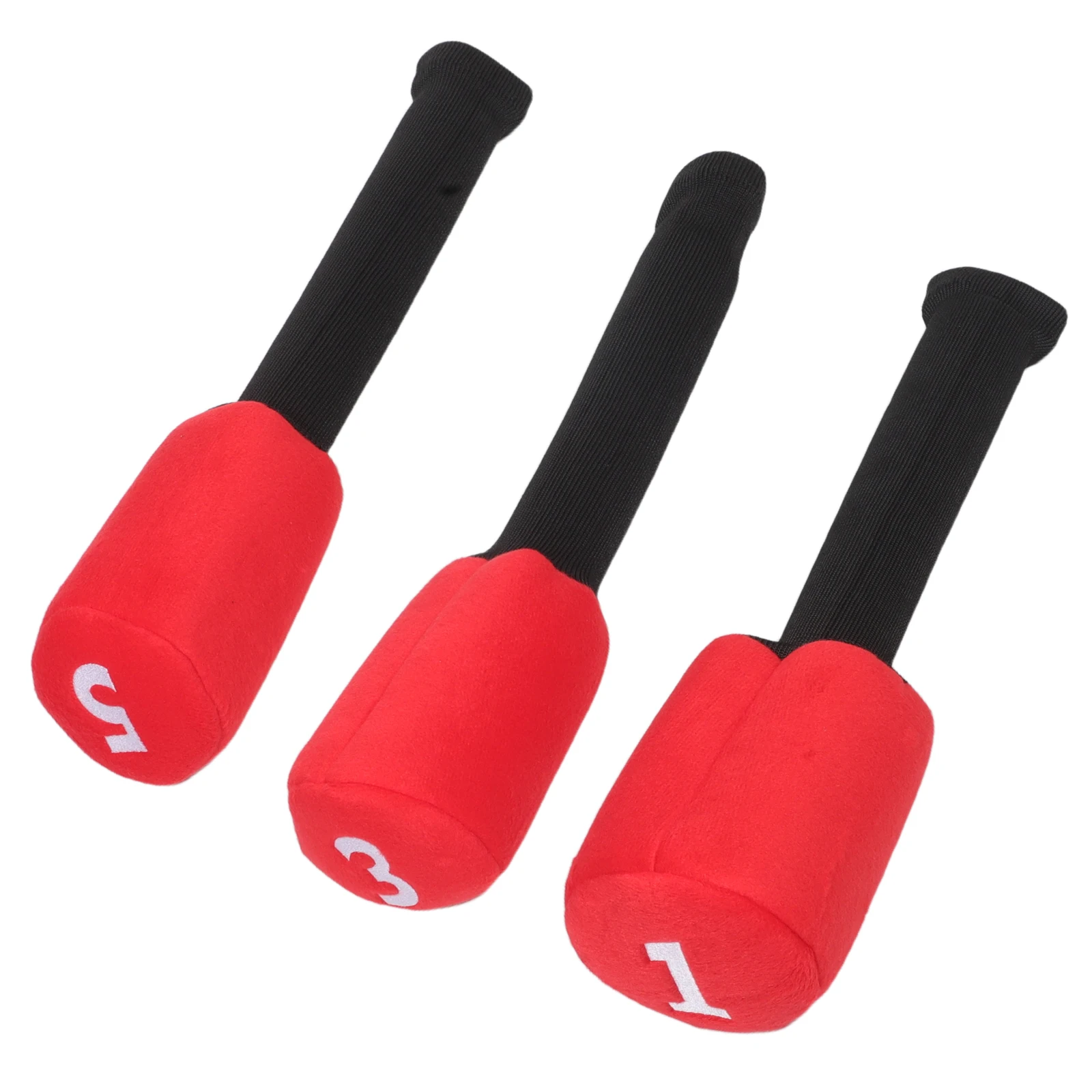 

3 PCS Head Cover Driver Headcover Number Headgear Stretch Knit Golf Club Covers