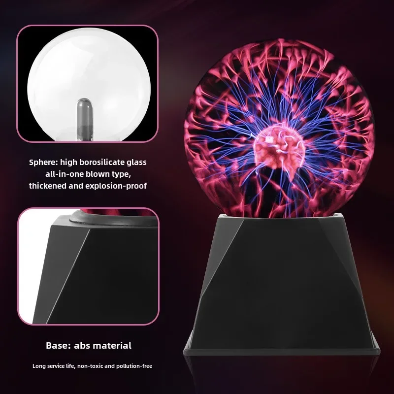 Hot-selling USB voice-activated static ball, plasma magic night light, voice-activated light touch static ball