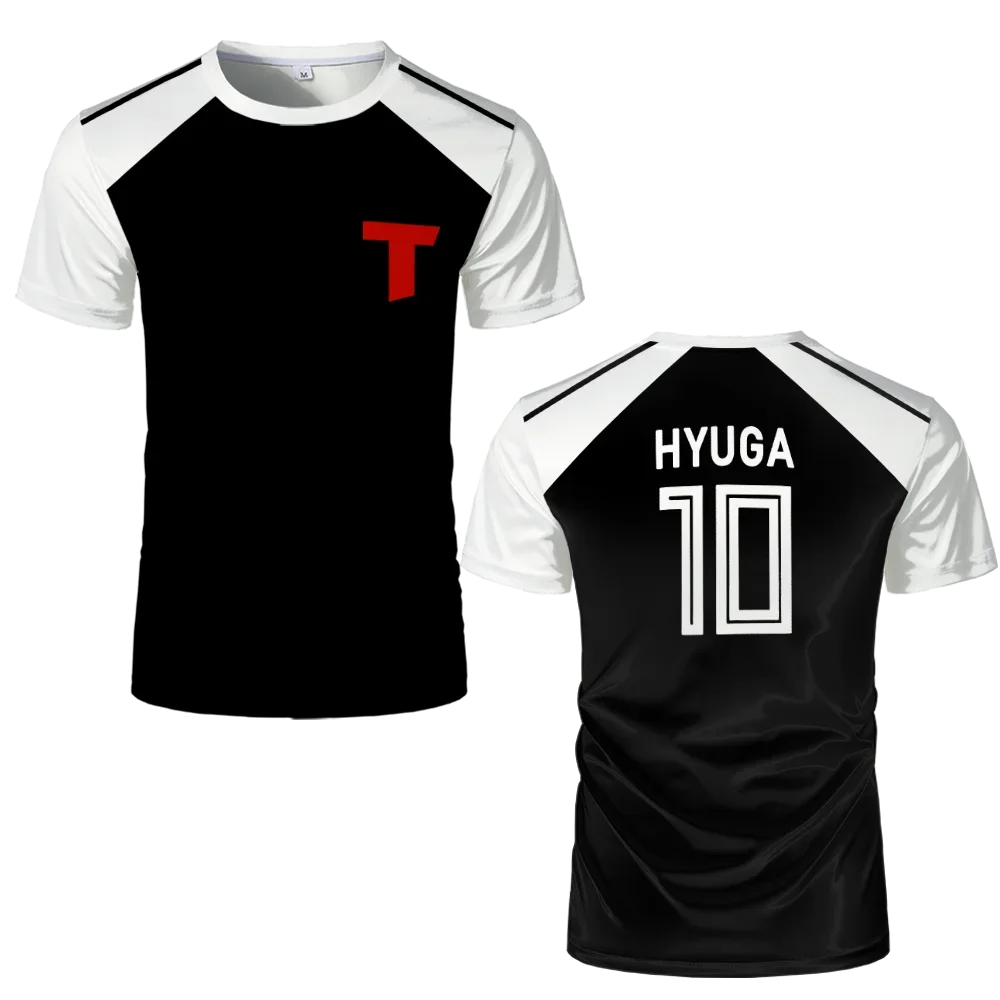 Captain Tsubasa Anime Hyuga Animation Cosplay 3D Print Men's Tshirt Summer Football Jersey Casual Tees Sports Kids/Adult Tops