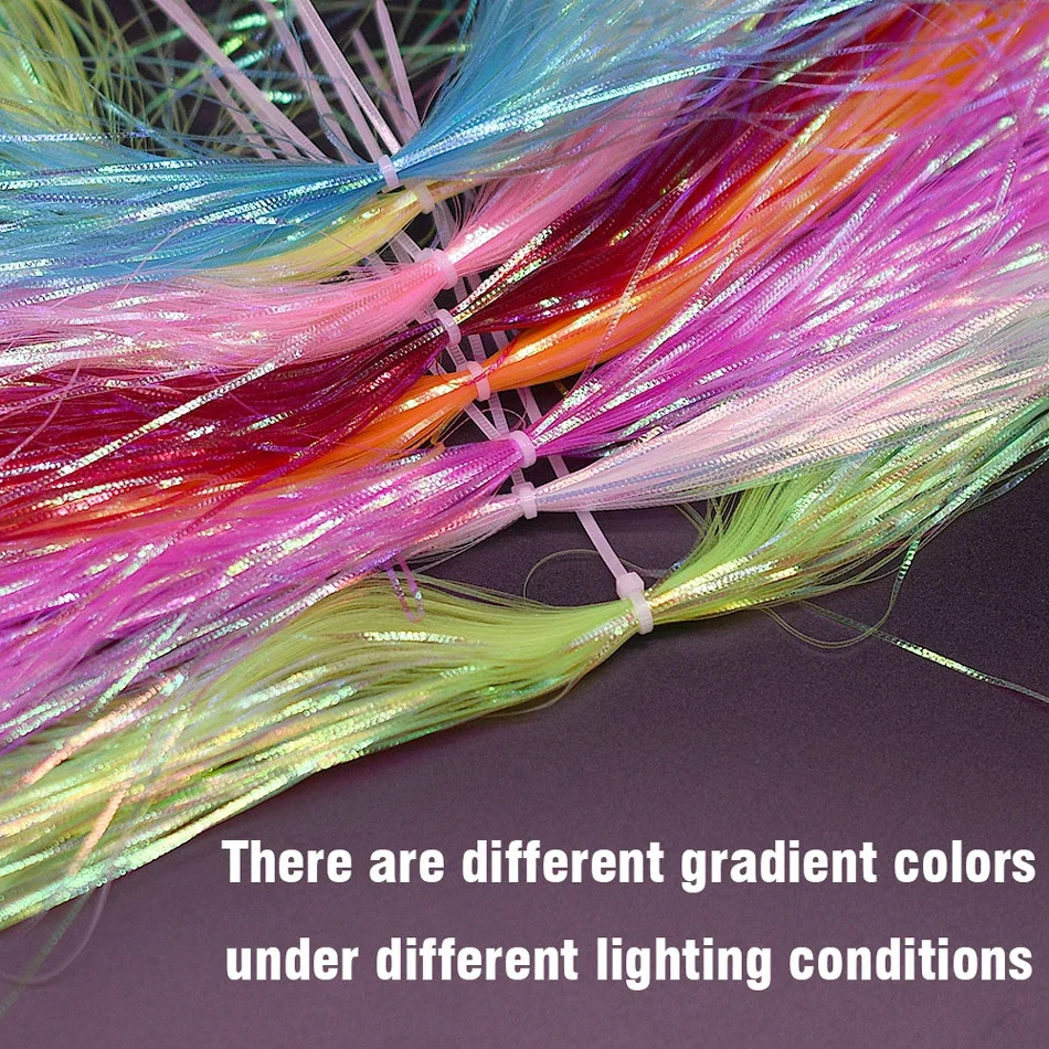30cm 5g/Beutel Wellenförmige Gliss-Stränge Irisierendes Regenbogen-Flash-Tinsel Fliegenbindematerial für Angelköder DIY ﻿ – Detail 4