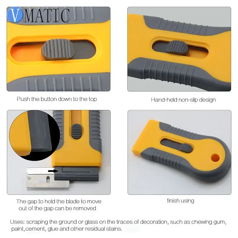 Multi-Function Window Tint Tool Ceramic Glass Oven Paint Razor Scraper Glue Sticker Knife Clean Removal Squeegee Plastic Blade
