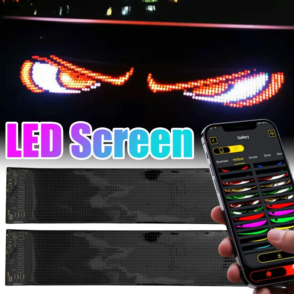 

Светодиодная гибкая матричная панель Evil Eyes для автомобиля, автоматическое окно, управление через приложение, сделай сам, текстовый узор, анимационный дисплей, крутой аксессуар для украшения