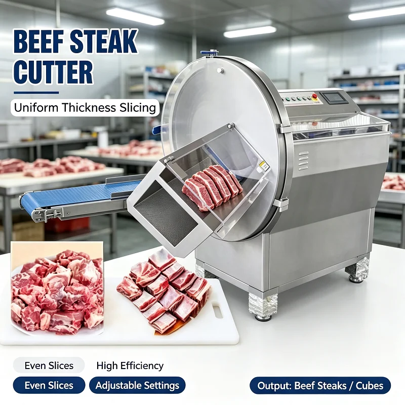 Automatic Frozen Rib Cutting Machine Stainless Steel Adjustable Thickness Bone Saw for Pig Sheep Spine