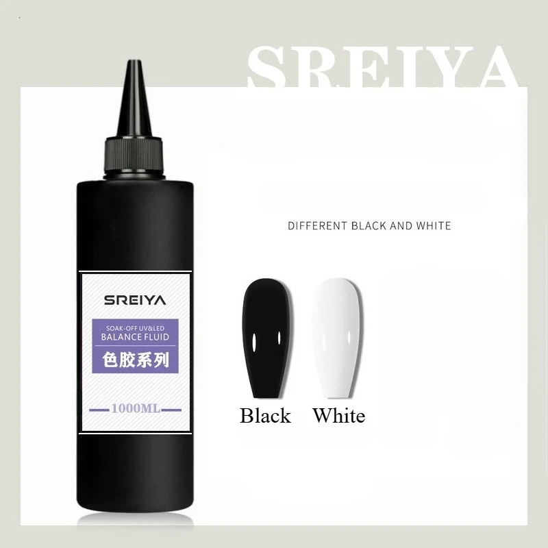 

Large Capacity 500ml Black White Colors Gel Nail Polish Soak Off UV LED Gel Nail Art Design Semi Permanent Varnishes Manciure