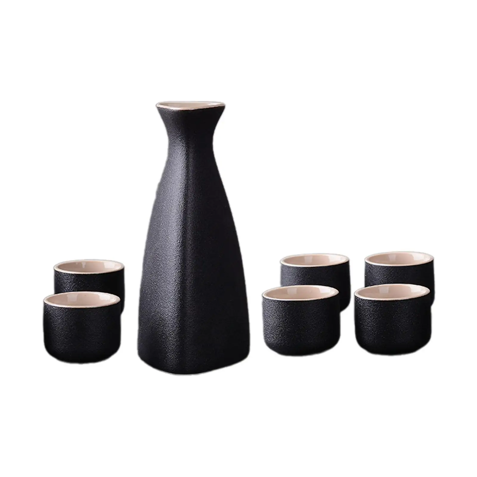 Japanese Sake Set Crafts Ornament Adults Gifts Ceramic Sake Pot and Sake Cups for Cupboard Cabinet Drawer Home Tea Party