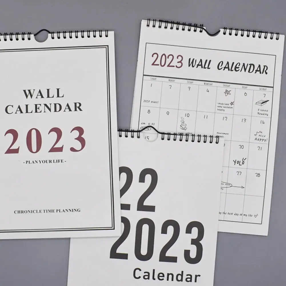 Calendario de pared sencillo para el hogar, planificador de notas para colgar en la pared, 2023