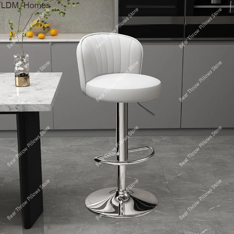 Home bar chair lift swivel high stool kitchen Leather bar stool counter work stool luxury cafe soft chair kitchen furniture