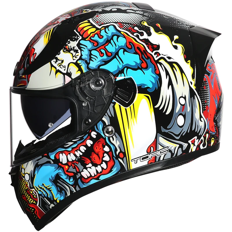 FOR TORC T18 Motorcycle Helmets Double Visors Modular Flip Up Helmet DOT Approved Full Face Casque Moto Racing Motocross Helmet