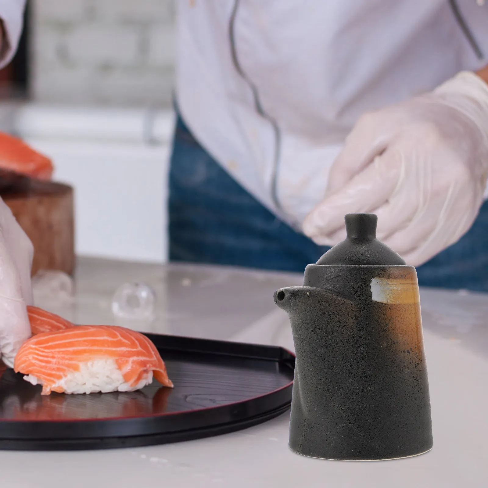 Ceramic Seasoning Jar Stylish Sashimi Sauce Bottle Soy Sauce Vinegar Dispensing Container Vinegar Bottle Delicate Seasoning Jar view 5