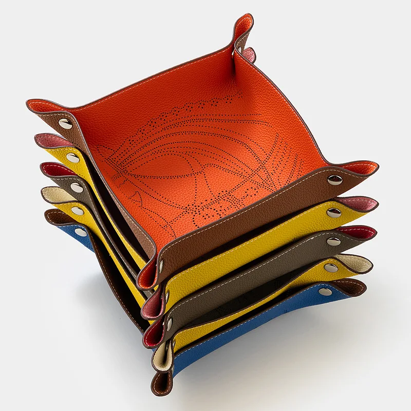 Luxury Horse Head Leather Jewelry Tray, PU Leather Storage Tray for Keys Necklaces, Home Desk Organizer