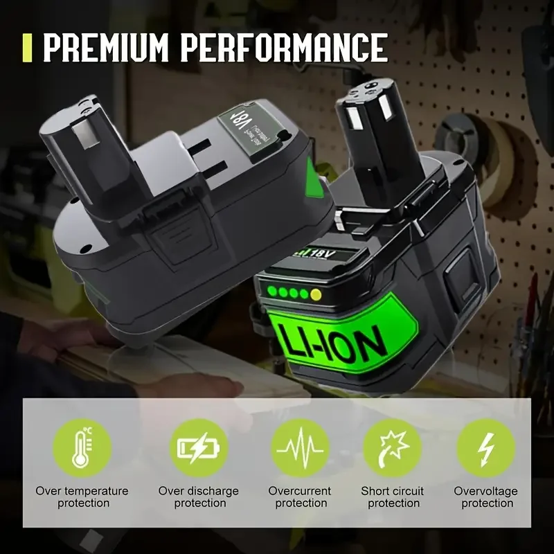 Für Ryobi - 18 Volt ONE+ 8,0 Ah Lithium-Ionen-Akku - Kompatibel mit Allen 18V ONE+ Werkzeugen - Lange Akkulaufzeit und Leistung – Detail 7