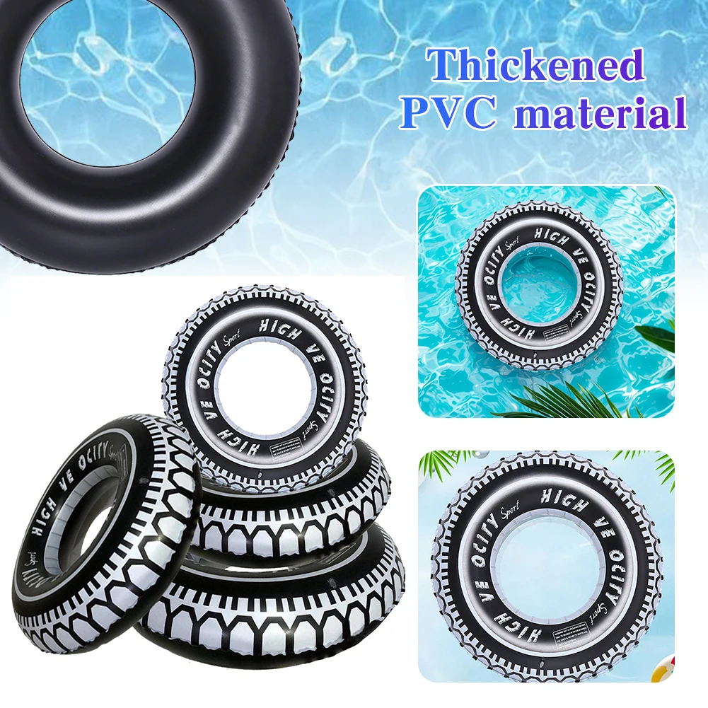 Swimming Pool Floating Rings Tire Pattern Leakproof Inflatable Swim Ring Pool Rings Air Mattresses Swimming Pool Accessories