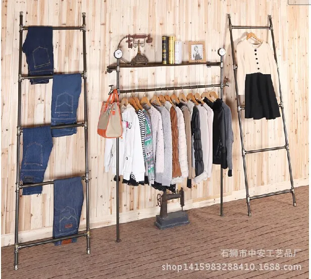 Clothing display rack, clothing storerack, clothesrack, jeansrack, vintage vintage distressed clothingrack, prop hanging clo