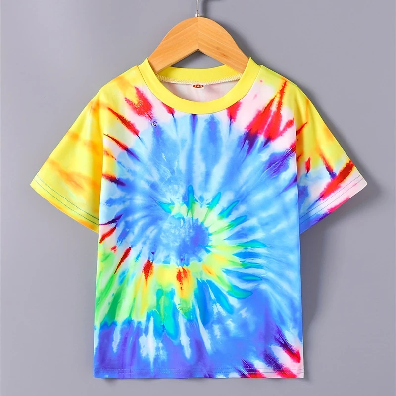 

Футболка с 3D принтом тай-дай радужных цветов для мужчин и женщин, индивидуальная крутая уличная свободная футболка с короткими рукавами, летние красочные футболки