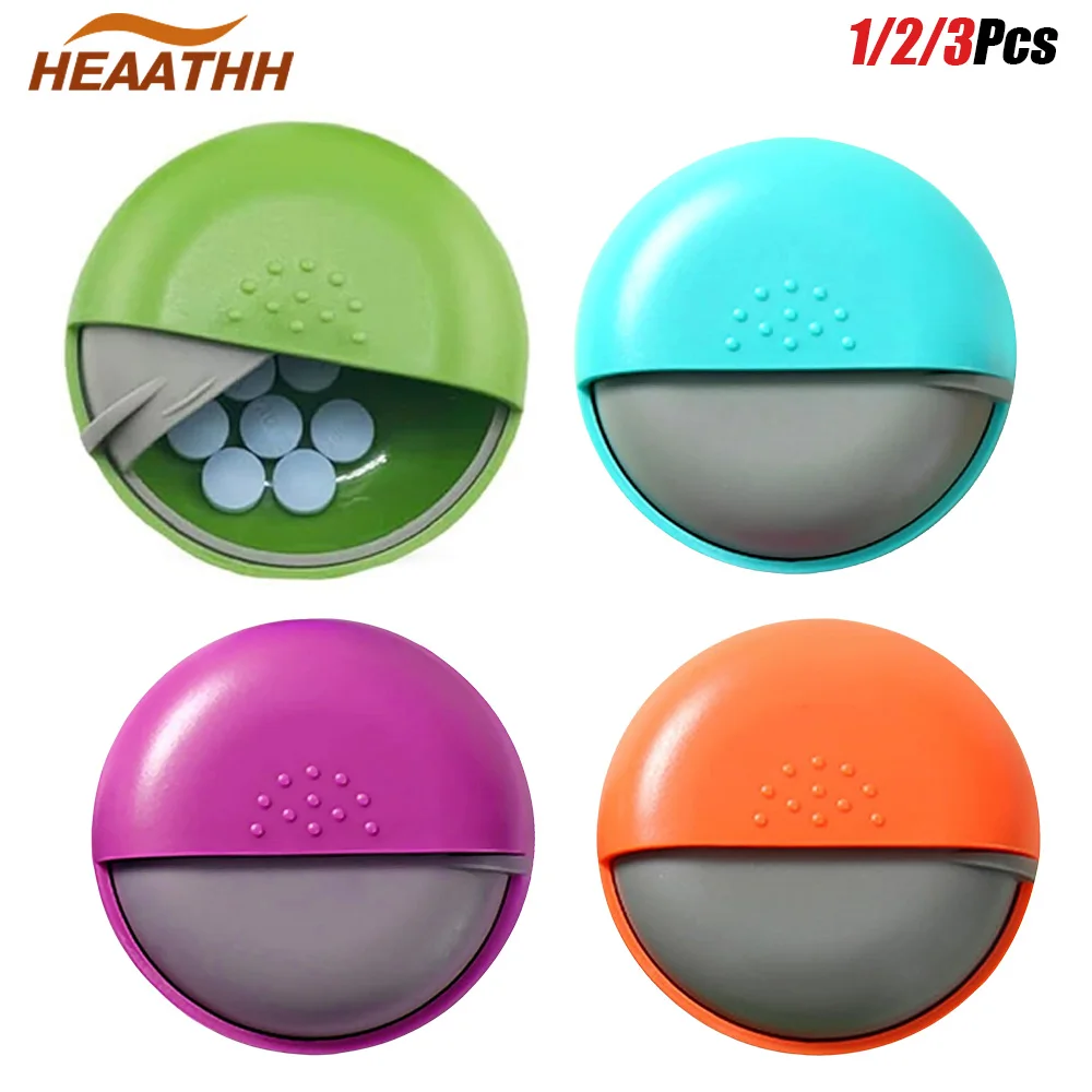 

1/2/3PCS Small Pill Box, Travel Pill Case Portable Daily Pill Organizer Mini Medicine Storage Container for Pocket Purse
