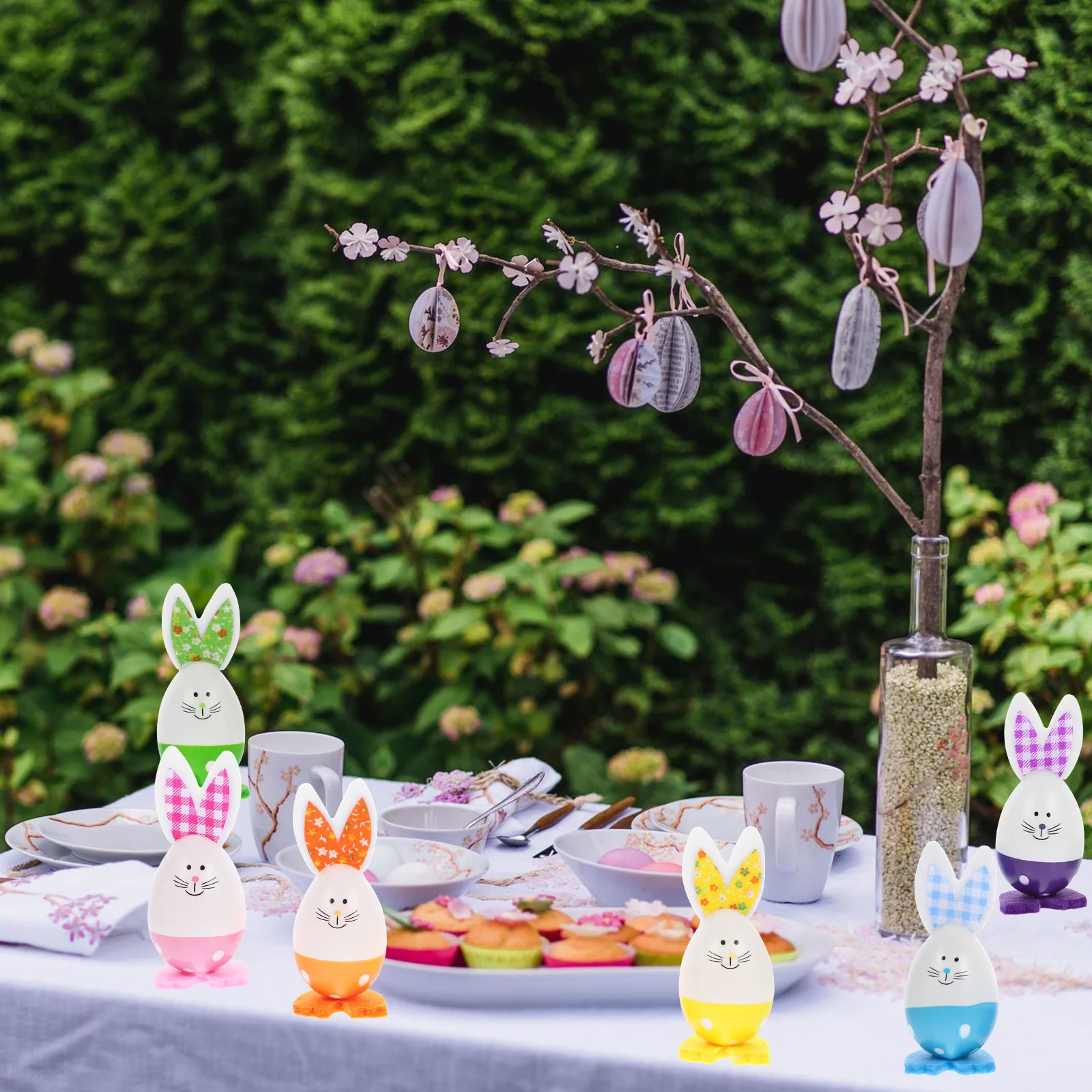 

6Pcs Bunny Easter Egg Decorations Reusable Easter Basket Fillers Party Favors Decorative Rabbit Figurines Desktop Decor