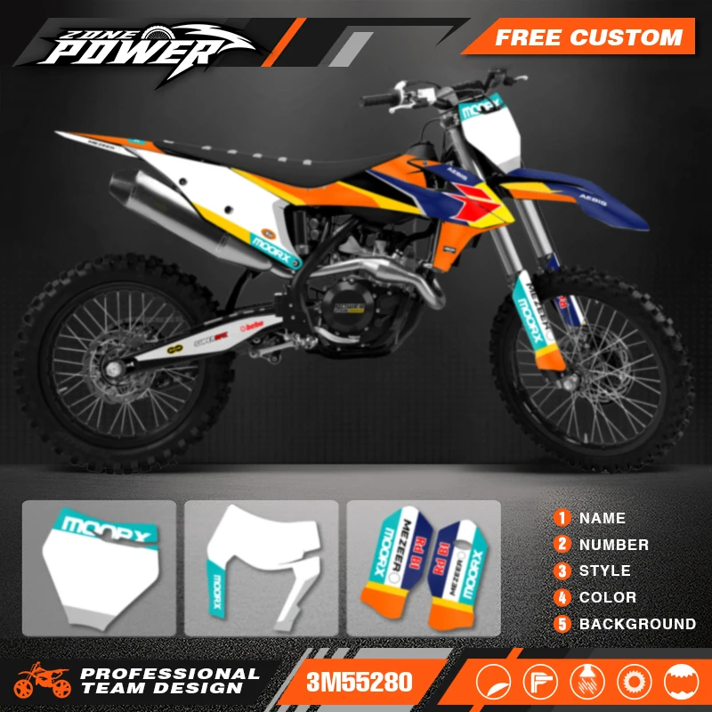 

Powerzone Custom Team Graphics Decals Sticker Kit for KTM EXC EXC-F 2020 2021 2022 2023 SX SXF 2019 2020 2021 2022 151