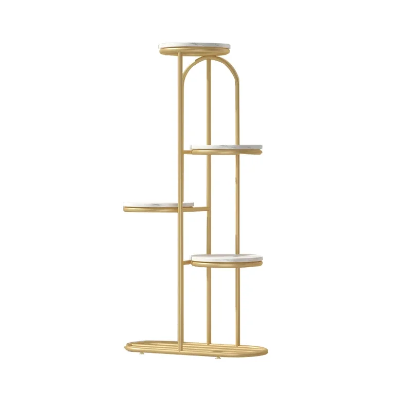 リビングルームの床収納ラックバルコニーモダンな屋内オーガナイザ装飾的な創造的な植木鉢は、鉄の植物のディスプレイホルダーを立っています